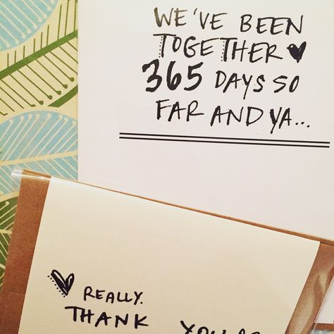 We’ve been together 365 day so far and I FEEL LUCKY One Year Anniversary Card, Thank Yo, One Year Anniversary, Anniversary Card, 365 Days, Year Anniversary, Anniversary Cards, Greeting Cards, Weddings