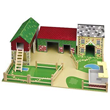 Tidlo Old Field Farm: Tidlo: Amazon.co.uk: Toys & Games Wooden Toy Farm, Barn With Loft, Farm Diy, Toy Farm, Wooden Playset, Loft Ladder, Farm Toys, Farm Scene, Small World Play