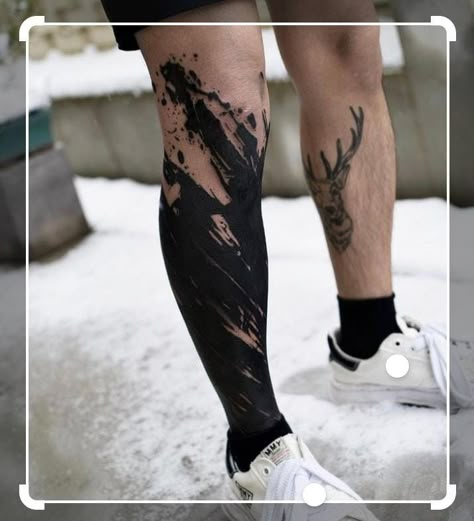 Black Out Leg Sleeve Tattoo, Blackout Legs Tattoo, Leg Blackout Tattoo, Blackout Tattoo Leg, Blackout Sleeve Tattoo, Splatter Tattoo, Negative Tattoo, Geometric Tattoo Leg, Thigh Tattoo Men