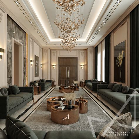 Majles Design, Luxury Ceiling Design, Hotel Lobby Design, House Facades, Elegant Living Room Decor, Classic Interior Design, Classic Living Room, Living Room Design Decor, Luxury Rooms