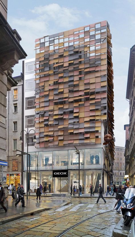 BREATH BUILDING - Il Palazzo Che Respira - Picture gallery Concept Board Architecture, Kinetic Architecture, Interactive Architecture, Building Skin, Architectural Engineering, Interesting Buildings, Building Facade, Building Exterior, Architecture Exterior