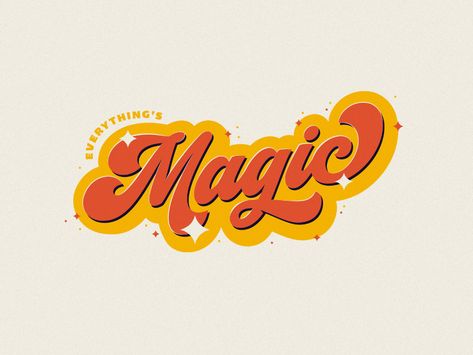 Typographic Stickers, Type Lockup, Typography Stickers, Magic Font, Typographie Logo, Retro Type, Typographie Inspiration, Graphisches Design, Magic Design