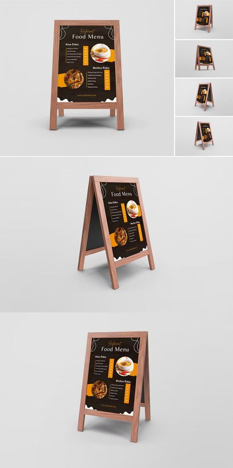 Advertising Board Stand Mockups Menu Board Restaurant, Menu Stand, Menu Mockup, Advertising Board, Pizza Menu, Handmade Gifts Diy, Board Stand, Menu Board, Food Stall