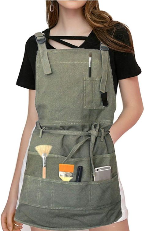 Gardening Overalls, Painting Teacher, Branded Aprons, Art Apron, Tool Apron, Painting Apron, Canvas Apron, Artist Apron, Apron Ideas