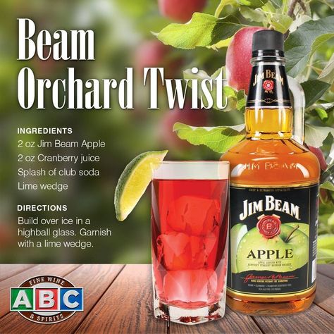 Jim Beam Apple Recipes, Recipes Drinks, Liquor Drinks, Whiskey Drinks, Fall Cocktails, Drink Specials, Jim Beam, Apple Orchard, Alcohol Drink Recipes