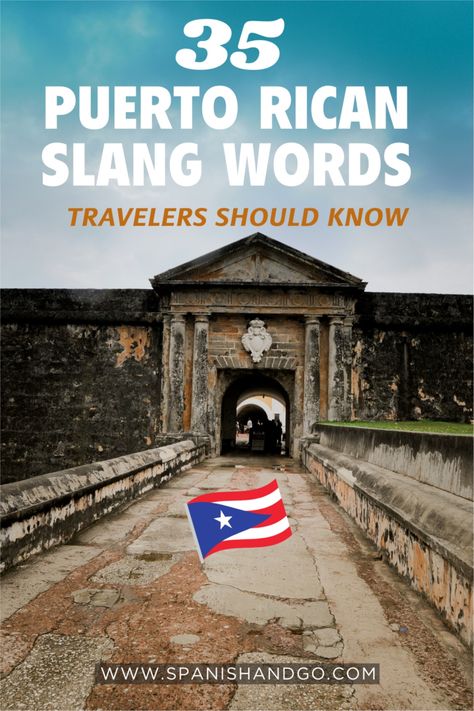 Have you ever had trouble understanding someone speaking Spanish from Puerto Rico? We moved to Puerto Rico in 2019, and today we wanted to give you 31 of the most common slang words you'll hear in La Isla del Encanto to help you understand Puerto Rican Spanish better. #learnSpanish #Spanishwords #Spanishphrases #speakSpanish #readSpanish #understandSpanish #writeSpanish #Spanish #Spanishresources #guides #PuertoRico #PuertoRicanSpanish #Slang #travel #travelSpanish Puerto Rican Slang Words, Puerto Rico Spanish, Puerto Rican Phrases, Puerto Rican Inspired Tattoos, Puerto Rican Spanish Language, Moving To Puerto Rico, Puerto Rican Spanish, Puerto Rican Slang, Travel Spanish