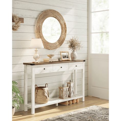 Faster shipping. Better service White Entryway Table, Narrow Entryway Table, Console Table Sofa, Tables For Living Room, Farmhouse Console Table, Narrow Console Table, Organized Desk Drawers, Luxury Bedroom Design, Corner Table