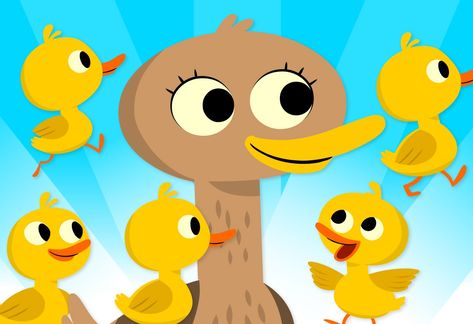 Five Little Ducks | Super Simple Songs Ducks Cartoon, 5 Little Ducks, Duck Craft, Kids Songs With Actions, Five Little Ducks, Duck Crafts, Simple Songs, Farm Animal Crafts, Super Simple Songs