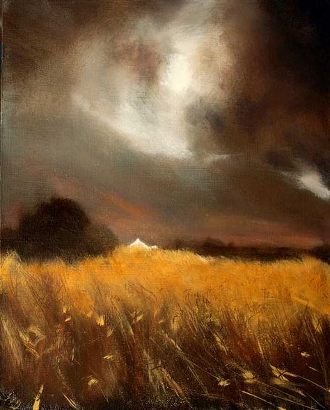 Barley Field, Golden Field, Irish Landscape, Wheat Field, Irish Art, Wow Art, Abstract Art Landscape, Abstract Landscape Painting, Pastel Art