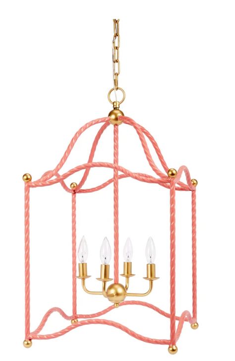 AUBREY PINK LANTERN Pink Lanterns, Gold Lanterns, Lantern Chandelier, High Design, Metal Lanterns, Pink Frames, Austin Design, Blush And Gold, Lantern Pendant