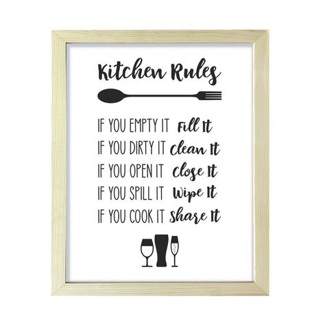 Kitchen Decore On A Budget Home Decor Tips For Kitchen Decoration With Plants Kitchen Painting Art, Kitchen Wall Art Diy, Kitchen Rules Sign, Kitchen Quotes Decor, Decoration With Plants, Boho Chic Kitchen, Kitchen Wall Prints, Hanging Quotes, Kitchen Decor Signs