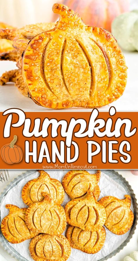 Pumpkin Pocket Pie, Pumpkin Shaped Pies, Pumpkin Shaped Apple Pie, Fall Hand Pies Recipes, Best Hand Pies, Pumpkin Pie Handpies, Pumpkin Pie Filling For Hand Pies, Handheld Pumpkin Pies, Pumpkin Cream Hand Pies