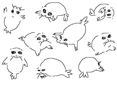 Cute Seals, Baby Seal, Silly Animals, Silly Pictures, 영감을 주는 캐릭터, Lego Ninjago, Sketchbook Art Inspiration, Art Inspiration Drawing, Funky Art