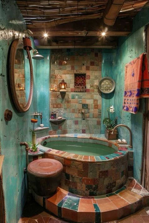 Small Bathroom Decor Boho, Howls Bedroom, Bohemian Bathrooms, Funky Rooms, Lighting Bathroom Vanity, Bathroom Decor Boho, Small Bathroom Designs, Decorating Bathrooms, Green Kitchen Cabinets