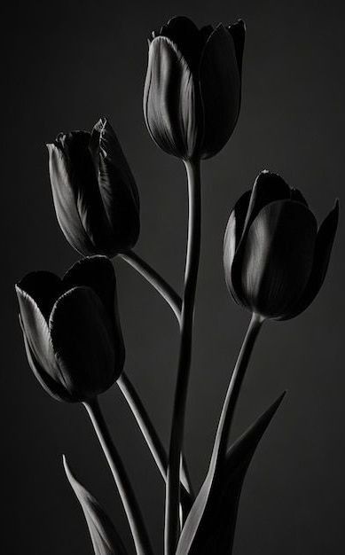 Black Tulips Wallpaper, Black Tulips Aesthetic, Funny Lock Screen Wallpaper, Flowers Black Background, Gcse Art Sketchbook, Tulip Painting, Cute Mobile Wallpapers, Black Background Photography, Cute Black Wallpaper