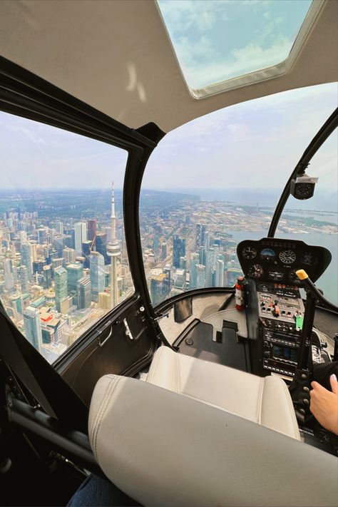 Helicopter Ride Aesthetic, Helicopter Inside, Helicopter Aesthetic, Toronto Views, Toronto Aesthetic, Scuba Diving Suit, Pilot Career, Toronto City, Helicopter Ride