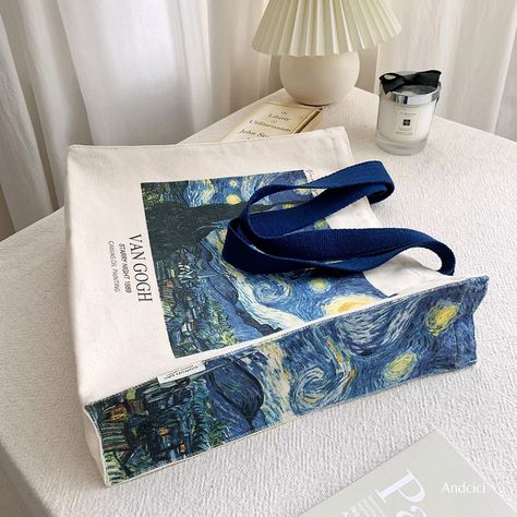 VINCENT VAN GOGH x ANDCICI – "The Starry Night" 1889 Canvas Tote Bag with Zip! 🌟✨ Carry a masterpiece with you wherever you go. This beautifully crafted tote bag features Van Gogh's iconic "The Starry Night," adding a touch of artful elegance to your everyday style. Perfect for your daily essentials, groceries, or even a trip to the museum! 🔗 Shop Now: https://andcici.com/products/vincent-van-gogh-the-starry-night-1889-canvas-tote-bag-with-zip #ArtLovers #VanGogh #TheStarryNight #CanvasTot... The Starry Night, Craft Tote Bag, Starry Night Van Gogh, Cute Tote Bags, Canvas Tote Bag, Vincent Van Gogh, Oil Painting On Canvas, Canvas Material, Van Gogh