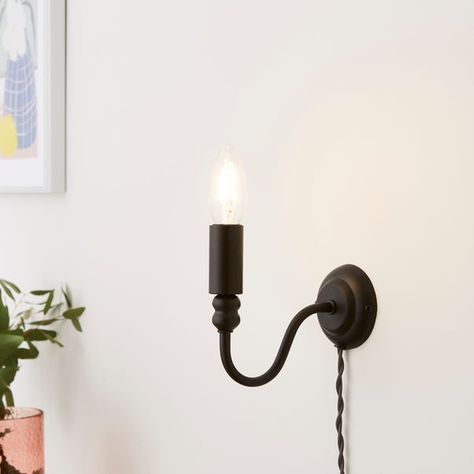 Wall Light Industrial, Plug In Wall Light, Plug In Wall Lights, Candle Shades, Industrial Wall Lights, Kitchen Utilities, Bath Storage, Home Decor Lights, Decor Lighting