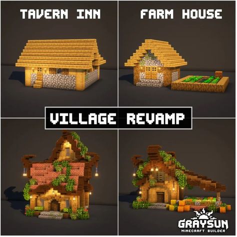 Minecraft Plains Village, Minecraft Farm House, Minecraft Structures, Bangunan Minecraft, Minecraft Farm, Minecraft Cottage, Easy Minecraft Houses, Minecraft House Tutorials, Cool Minecraft Creations