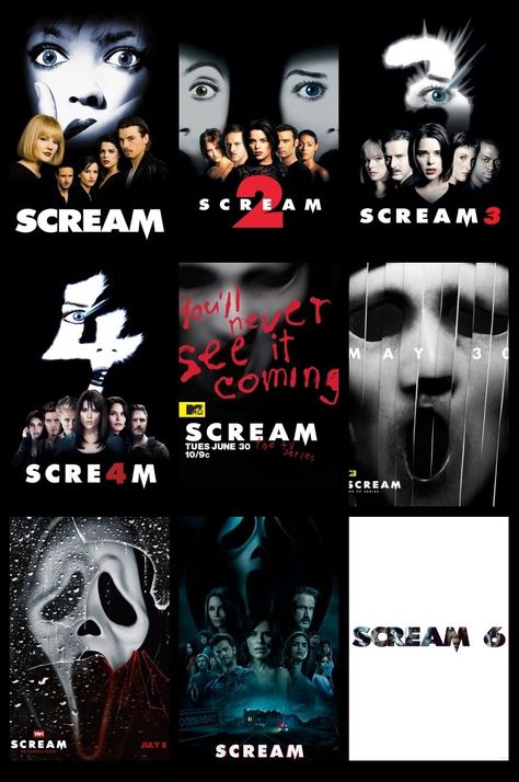 Scream Movie Poster, Scream Series, Scary Movie 3, Scream Vi, Scream 1, Scream 3, Scream Franchise, Scream Halloween, Ghostface Scream