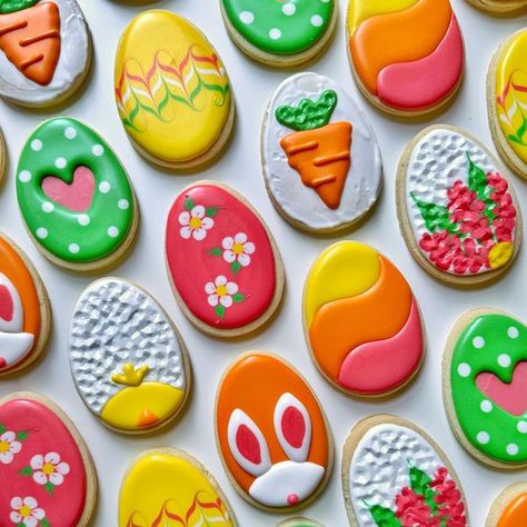 The Graceful Baker Egg Cookies Decorated, Easter Egg Cookies Decorated, Graceful Baker, Easter Sugar Cookies Decorated, Easter Biscuits, Wide Photo, Egg Cookies, Easter Egg Cookies, Easter Bunny Cookies