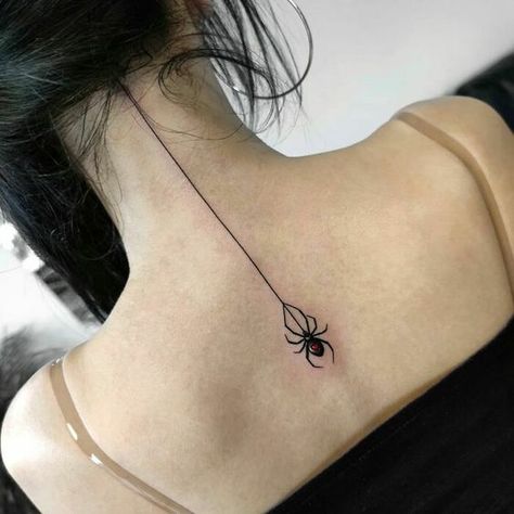 Black Small Tattoos Simple, Small Edgy Tattoos Simple, Simple Goth Tattoos For Women, Black Widow Tattoo Women, Edgy Simple Tattoos, Cute Black Tattoos, Small Scary Tattoos, Neck Tattoo Simple, Little Simple Tattoos