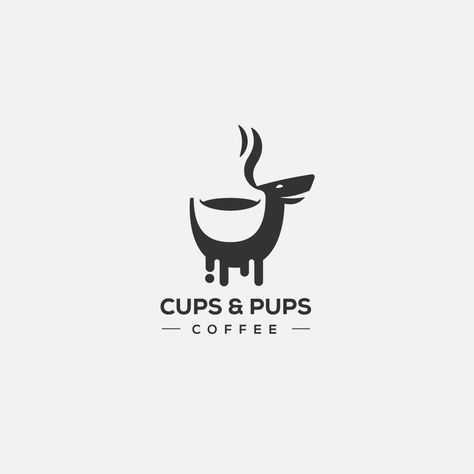 cups and pups coffee logo design Draw Skeleton, Coffee Logos, Coffee Logo Design, Cafe Logos, Logo Design Coffee, Cafe Idea, Coffee Shop Logo Design, Cafe Logo Design, Cup Logo