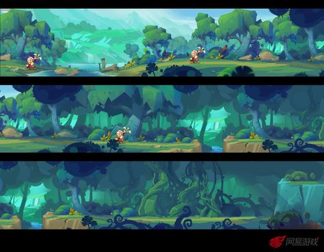 ArtStation - Demo, Scene concept of the game “Fairy tales the world of the brave” copyright by NetEase 2d Game Background, Fairy Games, Fairy Background, Forest Games, Game Background Art, Forest Map, Indie Game Art, Map Games, Game 2d