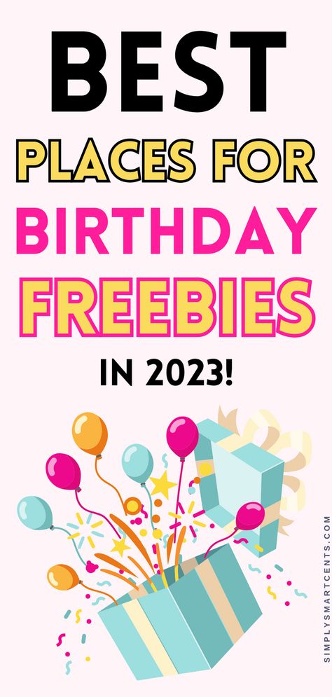 Want to know how to get free stuff on your birthday? We all love a birthday freebie! Check out this incredible list of birthday freebies so you can get free beauty products, free stuff for your kids, free food, Starbucks, coffees and more. You don’t want to miss out on these tips for stores that give out birthday discounts, freebies and treats! #birthdayfreebies #savemoney Free Food On Your Birthday List, Places That Give You Free Stuff On Your Birthday List, Free Food You Can Get On Your Birthday, What Places Give You Free Stuff On Your Birthday, Starbucks Free Birthday Drink, Apps That Give You Free Stuff On Your Birthday, What You Can Get On Your Birthday For Free, Places To Get Free Food On Your Birthday, Free Stuff On Your Birthday List