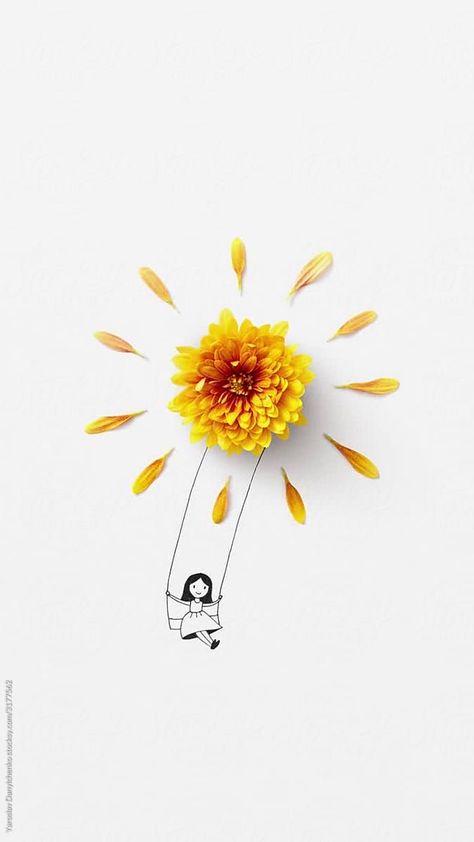 Sketch Of Girl, Smiling Flower, Flower Petal Art, White And Yellow Flowers, Smiling Girl, Imagination Art, Smile Images, Smile Art, Girl With Flowers