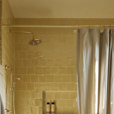 Ashley Montgomery on Instagram: "Sunshine in the form of yellow tile✨ #projectamdonthebeach ⁣
•⁣
•⁣
Photographer @lomillerphoto⁣
As seen in @houseandhomemag" Yellow Marble Bathroom, Vintage Yellow Tile Bathroom, Bathroom Yellow Tile, Mustard Yellow Bathroom, Yellow Tile Bathroom, Ashley Montgomery, Yellow Bathroom Tiles, Bathroom Yellow, Paint Inspo