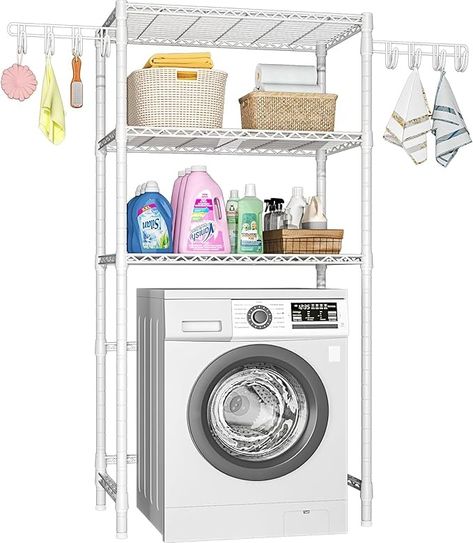 Amazon.com: Ulif U8 Laundry Room Storage Organizer, Over The Washer and Dryer Storage Shelves for Laundry Organization, 35”W x 13.4”D x 76.2”H, Suit Washing Machine Width Within 32.6”, Hold 304 lb, White : Home & Kitchen Washer And Dryer Storage, Laundry Room Organization Shelves, Laundry Room Organization Storage, Laundry Room Shelves, Washing Machine And Dryer, Laundry Room Storage, Clothes Drying Racks, Laundry Supplies, Laundry Storage