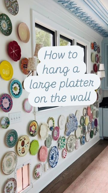 Kristie McGowan on Instagram: "One of the most asked questions I have gotten since sharing I planned to hang my extra large shell platter on the wall is how to hang it. When I bought it I actually didn’t have that figured out yet. So, when I hung it over a month ago I wanted to give it some time to make sure it was super secure before I shared my technique with you.  I am thankful to a follower for recommending this platter hanger. I was a bit intimidated when I first received it because the cords were tangled and I was nervous it wouldn’t support my super heavy platter. Those concerns quickly subsided as soon as I started working with it. It was easy as can be although it did require a bit of manipulation to get it to work for my particular platter - which is asymmetrical and has very thi I Am Thankful, Most Asked Questions, How To Hang, Plate Display, Plates On Wall, A Month, Tangled, Extra Large, Cafe