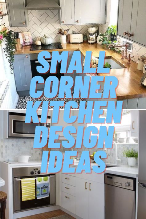 Unlock the hidden potential of your small kitchen with these innovative corner kitchen design ideas and tips! Make the most of every nook and cranny and elevate your small-space living. Head to GoTinySpace.com for the full guide! #SmallSpaceLiving #CornerKitchenDesign #GoTinySpace #KitchenIdeas #SpaceSaving #HomeImprovement #TinyHouseLiving #InteriorDesign #KitchenHacks #SmallKitchenTips #GoTinySpace Small Kitchen Layouts L Shaped, Corner Kitchen Space Ideas, Corner Kitchen Studio Apartment, Tiny L Shaped Kitchen Ideas, Small Corner Kitchen Design, L Shaped Tiny Kitchen, Kitchen Small L Shape, Small U Kitchen Ideas Layout, Tiny L Shaped Kitchen Layout