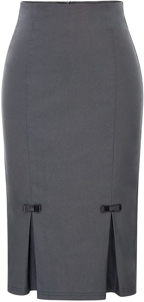 Belle Poque Plus Size Cotton Pencil Skirts Wear to Work XXL BP587-1 Black at Amazon Women’s Clothing store Pleated Skirts Knee Length, Cotton Pencil Skirt, Pleats Skirt, Bodycon Pencil Skirt, Bodycon Midi Skirt, Pencil Skirt Outfits, Afrikaanse Mode, Office Skirt, Rock Outfit