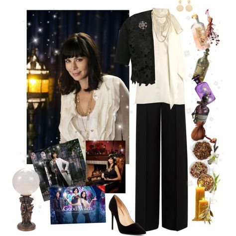 Cassie Nightingale , The good witch by joyfulmum on Polyvore featuring Yves Saint Laurent, M&Co, Alexander McQueen, Liliana, Charlotte Russe, Mounser and Hallmark Hallmark Good Witch, Cassie Nightingale, The Good Witch Series, Witch Series, Catherine Bell, Witch Dress, Good Witch, Tv Show Outfits, Witch Fashion