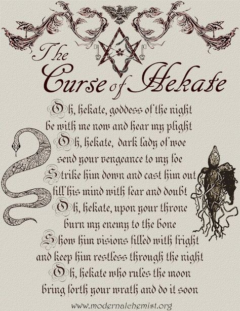 The Curse of Hekate Dark Magic Spells, Hecate Goddess, Witchcraft Spells For Beginners, Revenge Spells, Black Magick, Wiccan Magic, Witch Spirituality, Magic Spell Book, Grimoire Book