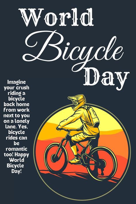 World Bicycle Day! World Bicycle Day, Day Wishes, Your Crush, Cycling, Bicycle, Comic Books, Comic Book Cover, Comics, Book Cover