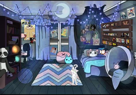 Bedrooms In Anime, Mha Dorm Room Ideas, Anime Bedroom Art, Anime Room Drawing, Dorm Drawing, Mha Dorm Room Oc Ideas, Mha Dorm Room, Bnha Dorm Room Ideas, Mha Room