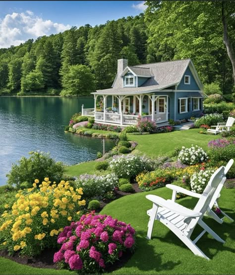 Life In Paradise, Aesthetic Cottage, Dream Cottage, Beach House Design, Village House Design, Dream House Exterior, Dream House Plans, Pretty House, Cottage Homes