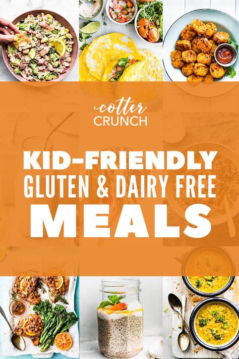 Find the best kid friendly gluten free dairy free recipes for healthy meal prep that tastes good, too! Gluten And Dairy Free Meals, Dairy Free Recipes For Toddlers, Dairy Free Meals, Gluten Free Dairy Free Recipes Dinner, Dairy Free Recipes For Kids, Gluten Free Dairy Free Dinner, Dairy Free Lunch, Gluten Free Recipes For Kids, Dairy Free Recipes Dinner