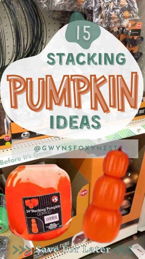 Create unique stacked pumpkin Halloween porch decor with easy Dollar Tree Stacking Pumpkins Ideas. Dollar Store Stackable Pumpkins, 3 Stacked Pumpkins, Dt Stackable Pumpkins, Dollar Tree Stackable Pumpkins Diy, Dollar Tree Stacked Pumpkin Crafts, Diy Dollar Tree Stackable Pumpkins, Stackable Pumpkin Ideas, Stacking Pumpkins Porch, Diy Stackable Pumpkins