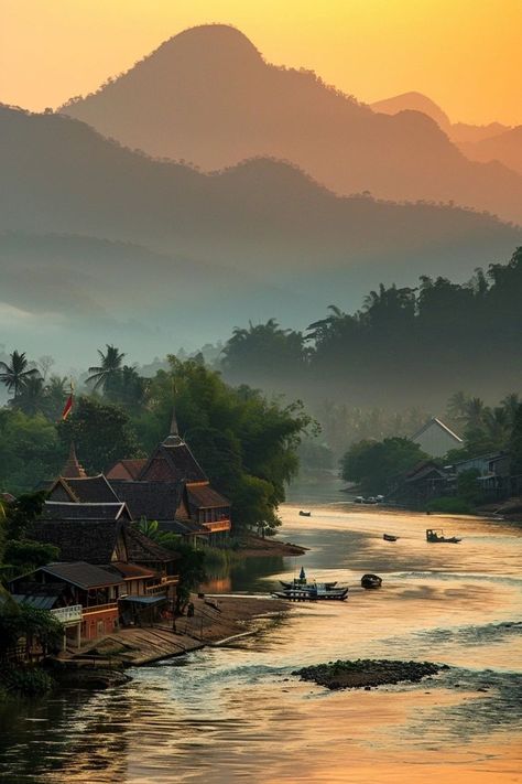 "Immerse yourself in the charm of Luang Prabang! 🏞️🌸 Discover ancient temples, vibrant markets, and serene riverside views in this UNESCO World Heritage gem. 🌟✨ #LuangPrabang #LaosTravel #CulturalJourney" Luang Prabang Laos, Laos Travel, Luang Prabang, Ancient Temples, Beautiful Scenery Nature, Dream Destinations, Unesco World Heritage, Asia Travel, World Heritage