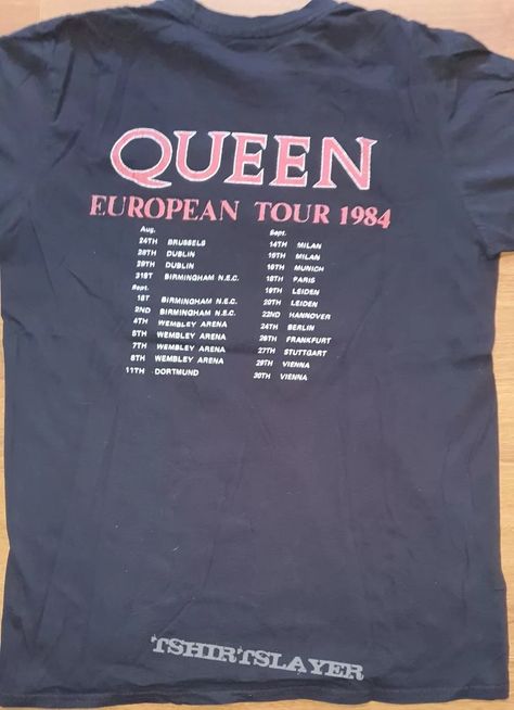 Queen T Shirt Design, Queen T Shirt Band, Queen Tshirt Band, 1984 Shirt, Queen Band T-shirt, Queen Tee, Battle Jacket, European Tour, Tour Shirt