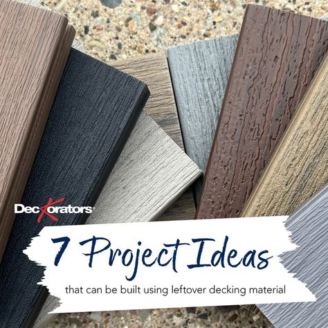 7 Project Ideas That Can Be Built Using Leftover Decking Material Reuse Deck Boards, What To Do With Leftover Trex Decking, Scrap Composite Deck Board Projects, Composite Deck Scrap Ideas, Leftover Composite Decking Projects, Scrap Deck Board Projects, Leftover Decking Ideas, Leftover Trex Projects, Scrap Trex Decking Projects