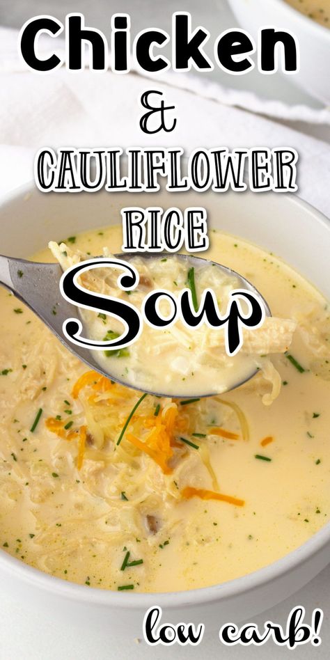 Cauliflower Soup With Chicken, Chicken Noodle Soup With Cauliflower Rice, Keto Chicken And Cauliflower Rice Soup, Keto Chicken Cauliflower Soup, Low Carb Soup Recipes Chicken, Keto Chicken And Rice Soup, Keto Chicken And Rice, Chicken Cauliflower Rice Soup, Lowcarb Soups