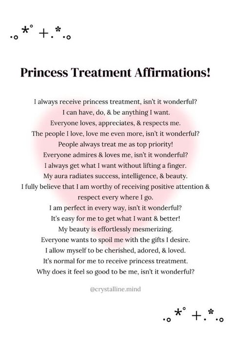 Princess Affirmations, Positive Manifestation Wallpaper, Aesthetic Manifestation, Manifest Affirmations, Manifestation Wallpaper, I Am Positive, Manifestation Spirituality, Spirituality Affirmations, Affirmation Board