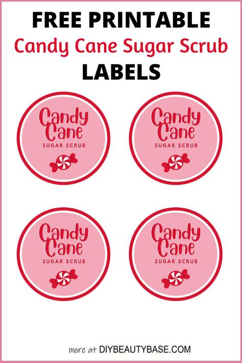 Free printable sugar scrub labels for Christmas. Dandy Cane sugar scrub labels. Peppermint Sugar Scrub Labels Printable, Body Scrub Labels Free Printable, Sugar Scrub Labels Printable Free, Sugar Scrub Packaging, Candy Cane Sugar Scrub, Whipped Soap Diy, Sugar Scrub Labels, Body Scrub Labels, Coffee Scrub Recipe