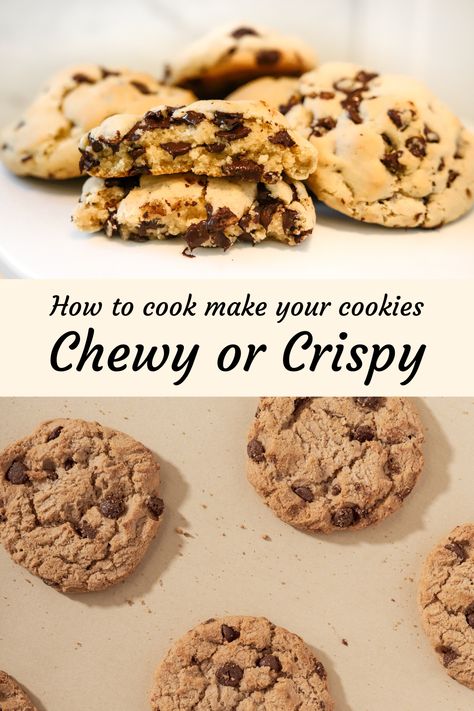 The great debate - crispy or chewy cookies?! Whichever your preference, Chef Yadira has some tricks for you to make your perfect cookie! #crispycookie #chewycookie #cookies #cookierecipe #chewy #crispy Crunchy Cookies Recipe, Cookies Chewy, Chewy Cookies, Cookie Hacks, Crispy Cookies, Crunchy Cookies, Perfect Cookie, Soft Cookie, Chewy Cookie