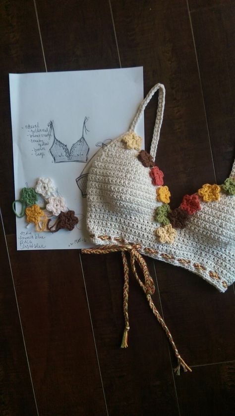 Pola Kupluk, Beachy Outfits, Crochet Bra, Mode Crochet, Crochet Swimwear, Crochet Fashion Patterns, Fun Crochet Projects, Crochet Top Pattern, Diy Crochet Projects